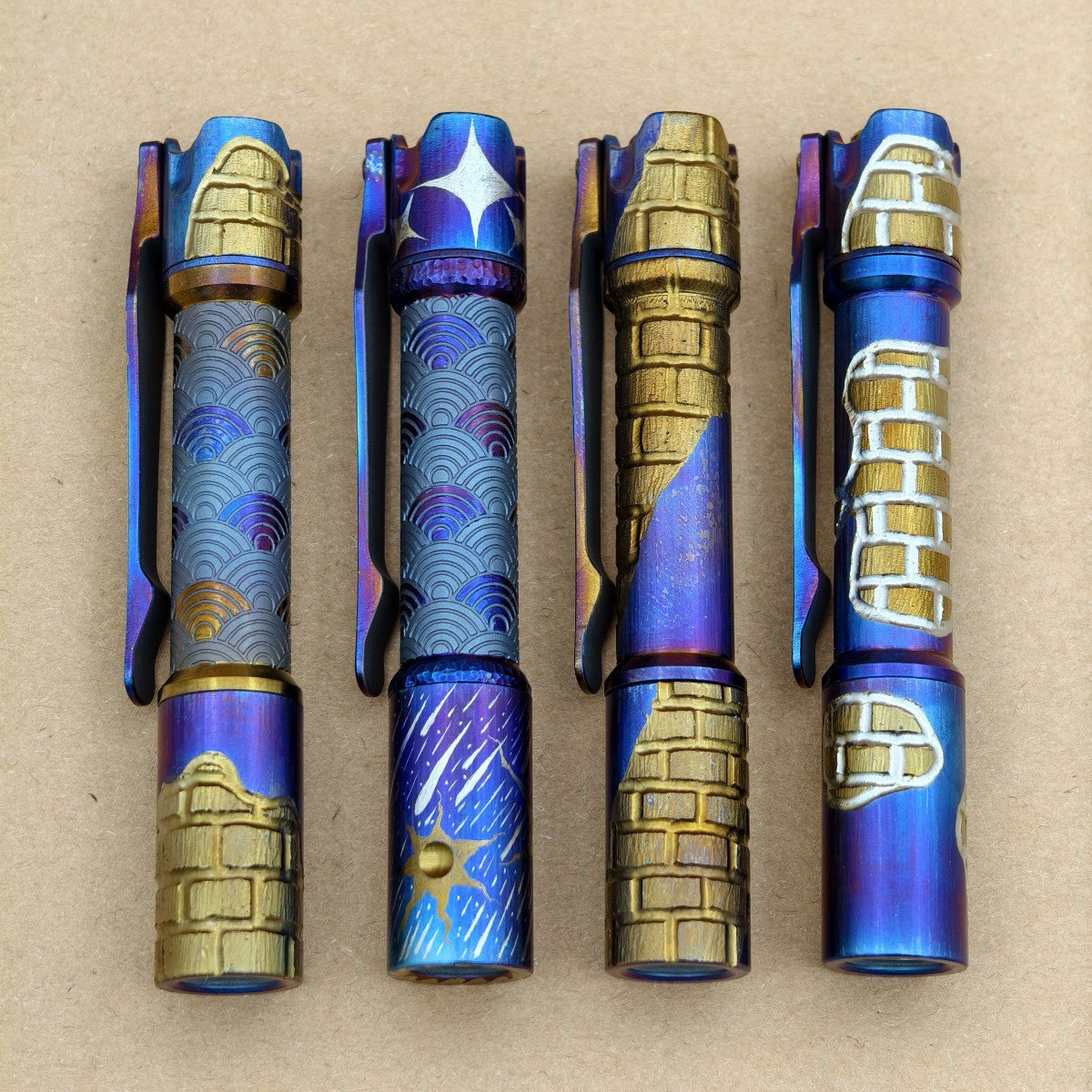Pineapple mini Ti MK II- hand carved