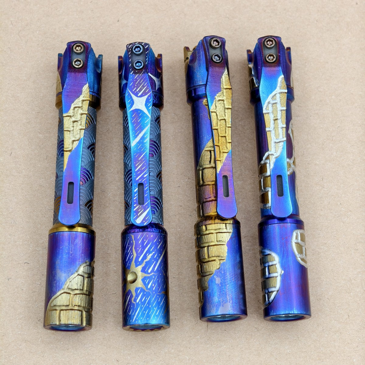 Pineapple mini Ti MK II- hand carved