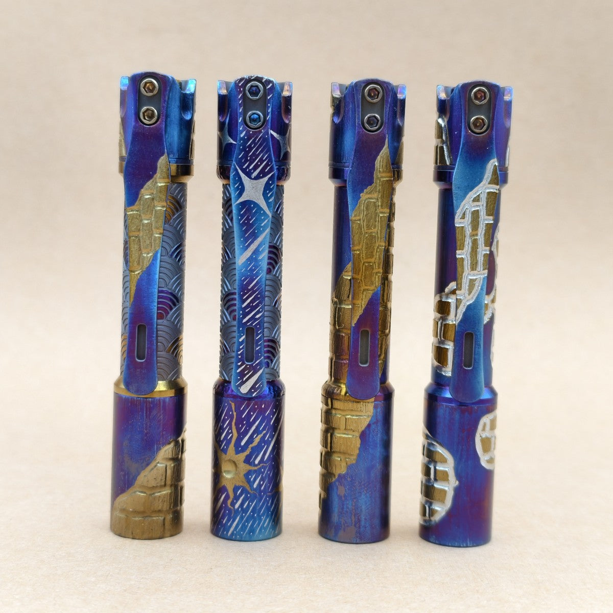 Pineapple mini Ti MK II- hand carved