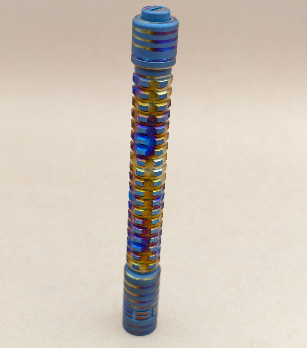 Pineapple mini Ti MK II- hand carved n heat anodized