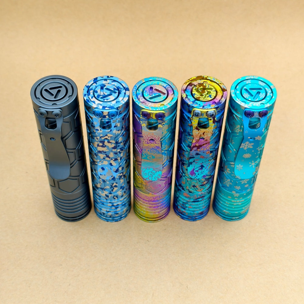 Dawn Hex- Ti anodized  18650 model