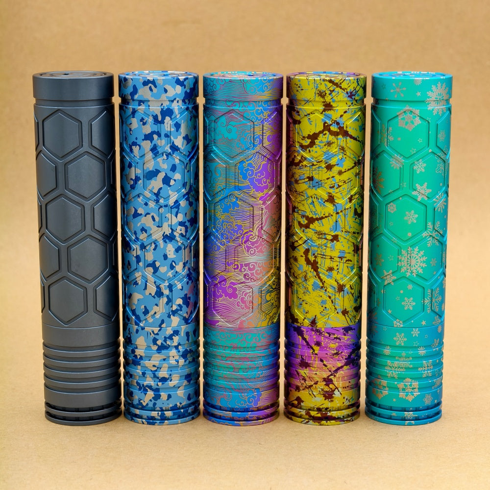 Dawn Hex- Ti anodized  18650 model