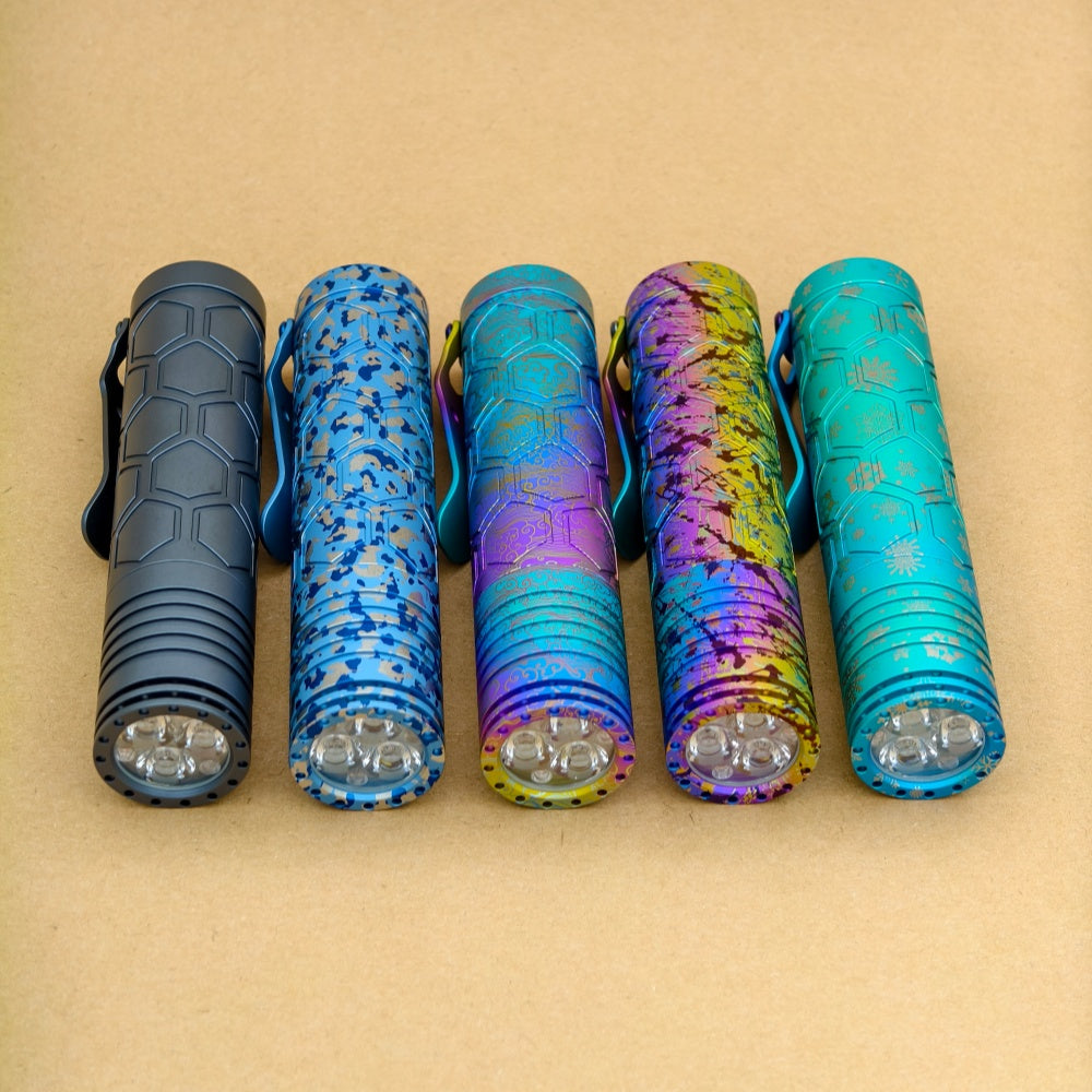 Dawn Hex- Ti anodized  18650 model