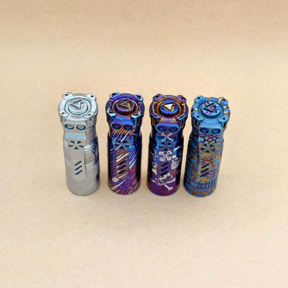 Rook Ti- hand carved n heat anodized