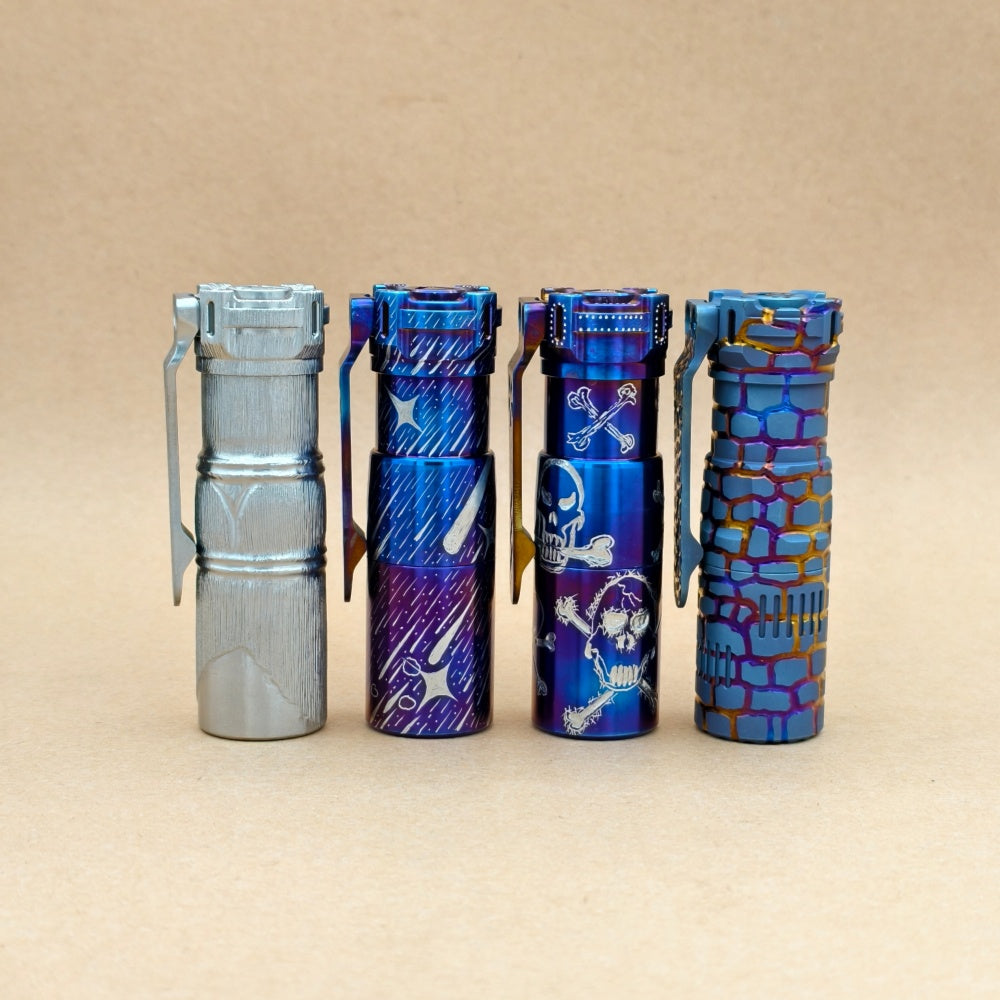 Rook Ti- hand carved n heat anodized