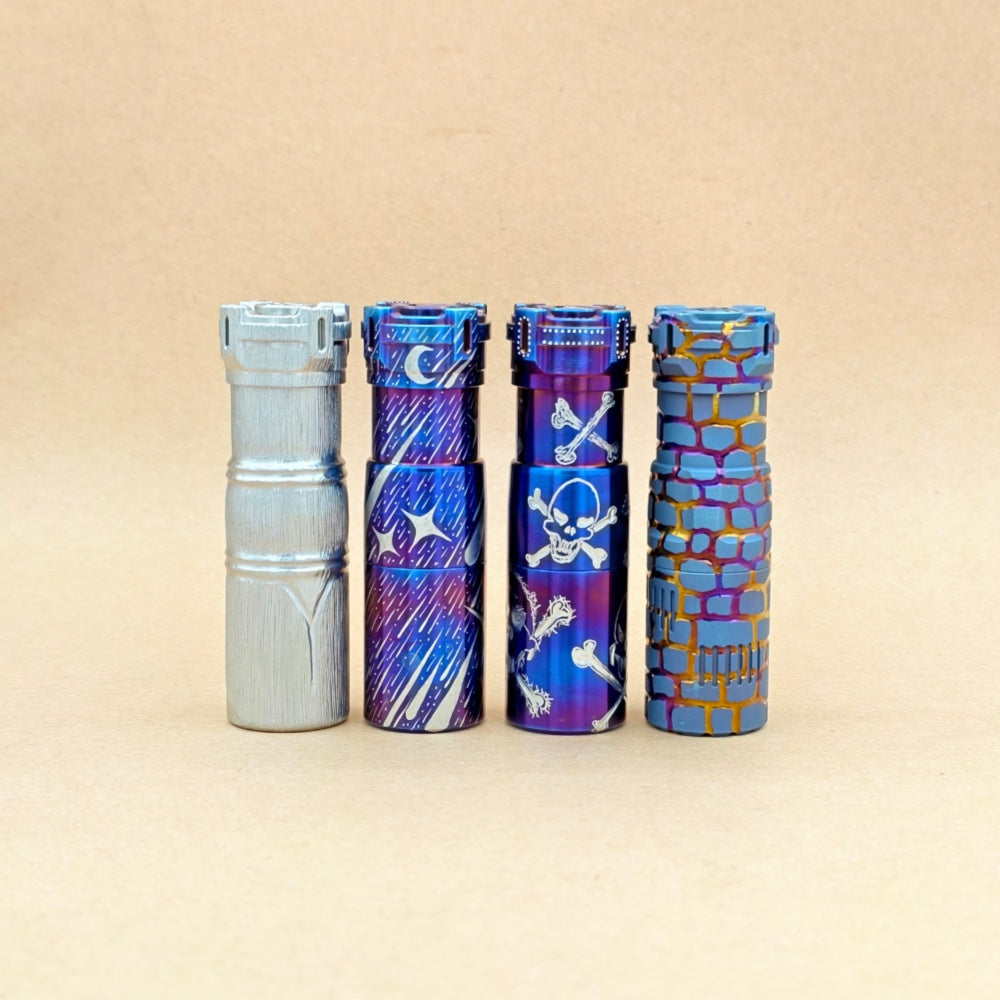 Rook Ti- hand carved n heat anodized