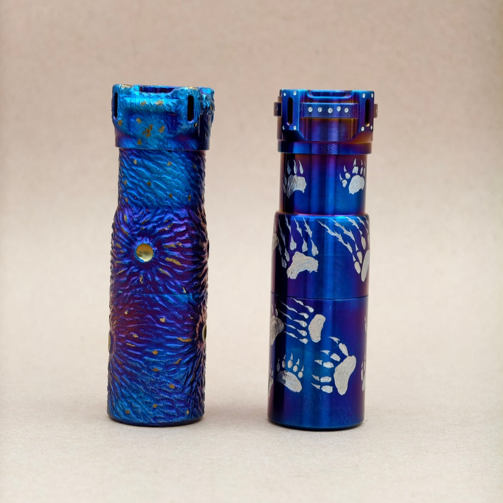 Rook Ti- hand carved and heat anodized