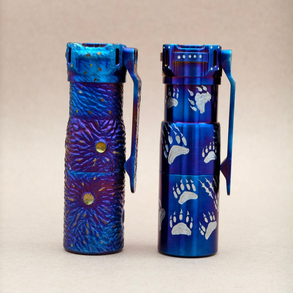 Rook Ti- hand carved and heat anodized