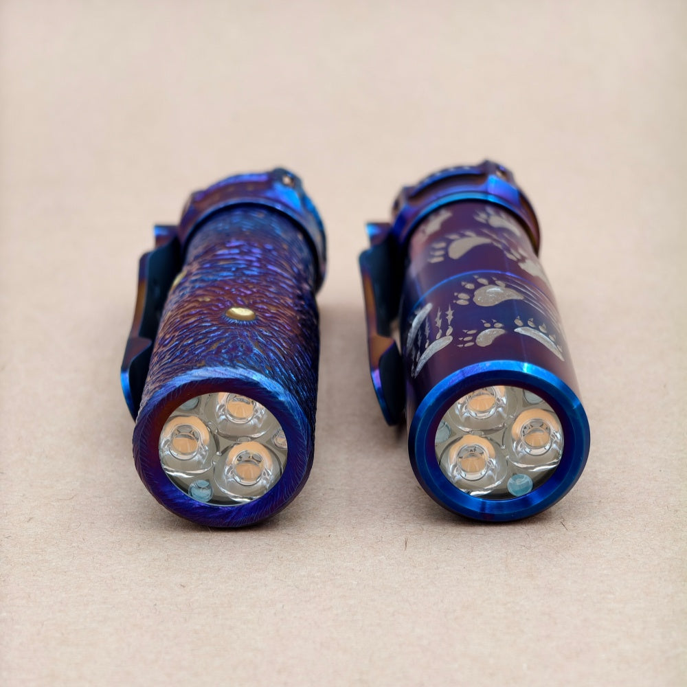 Rook Ti- hand carved and heat anodized