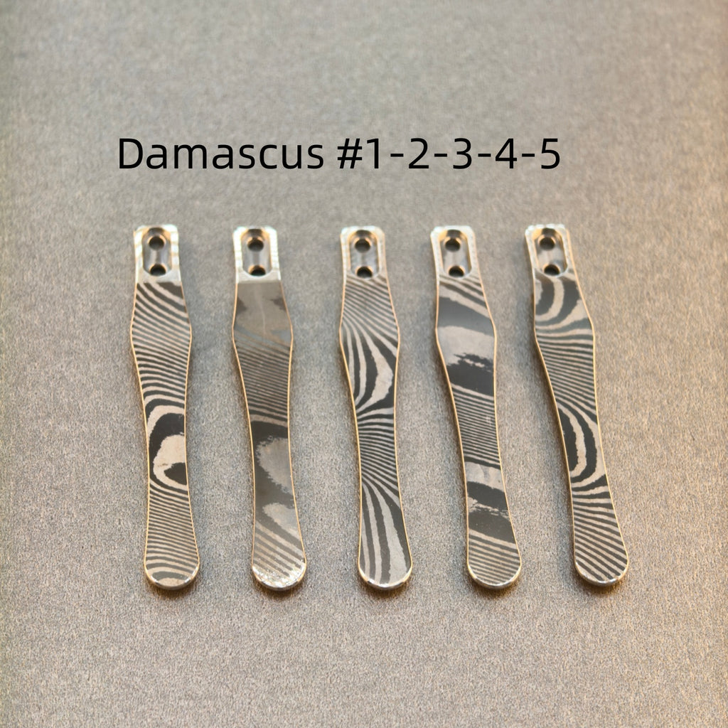 CNC clip for mini or penlight- Damascus