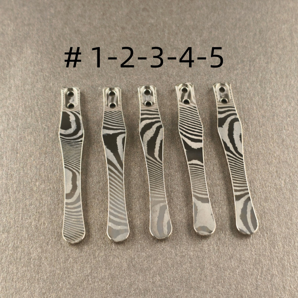 CNC clip for mini or penlight- Damascus