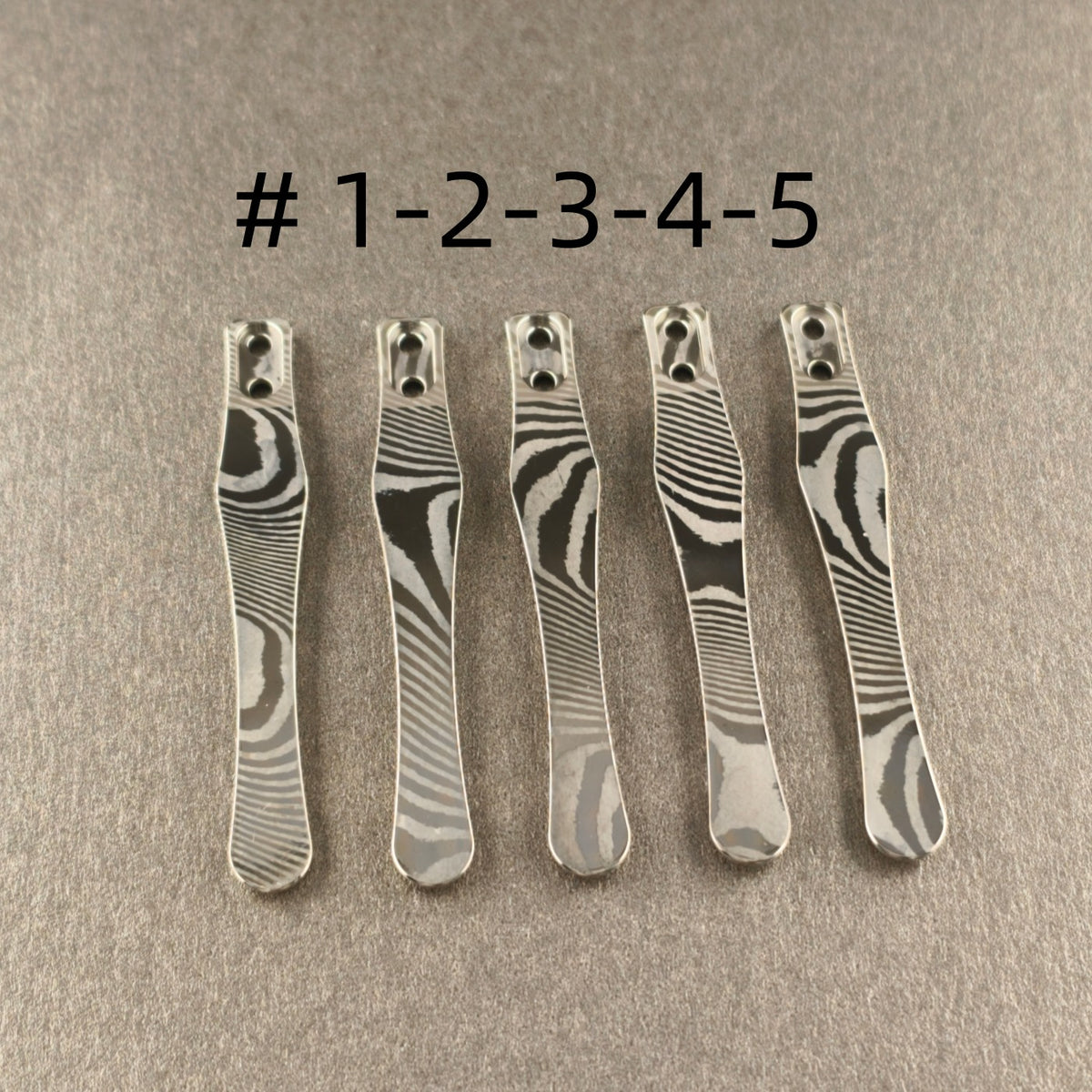 CNC clip for mini or penlight- Damascus