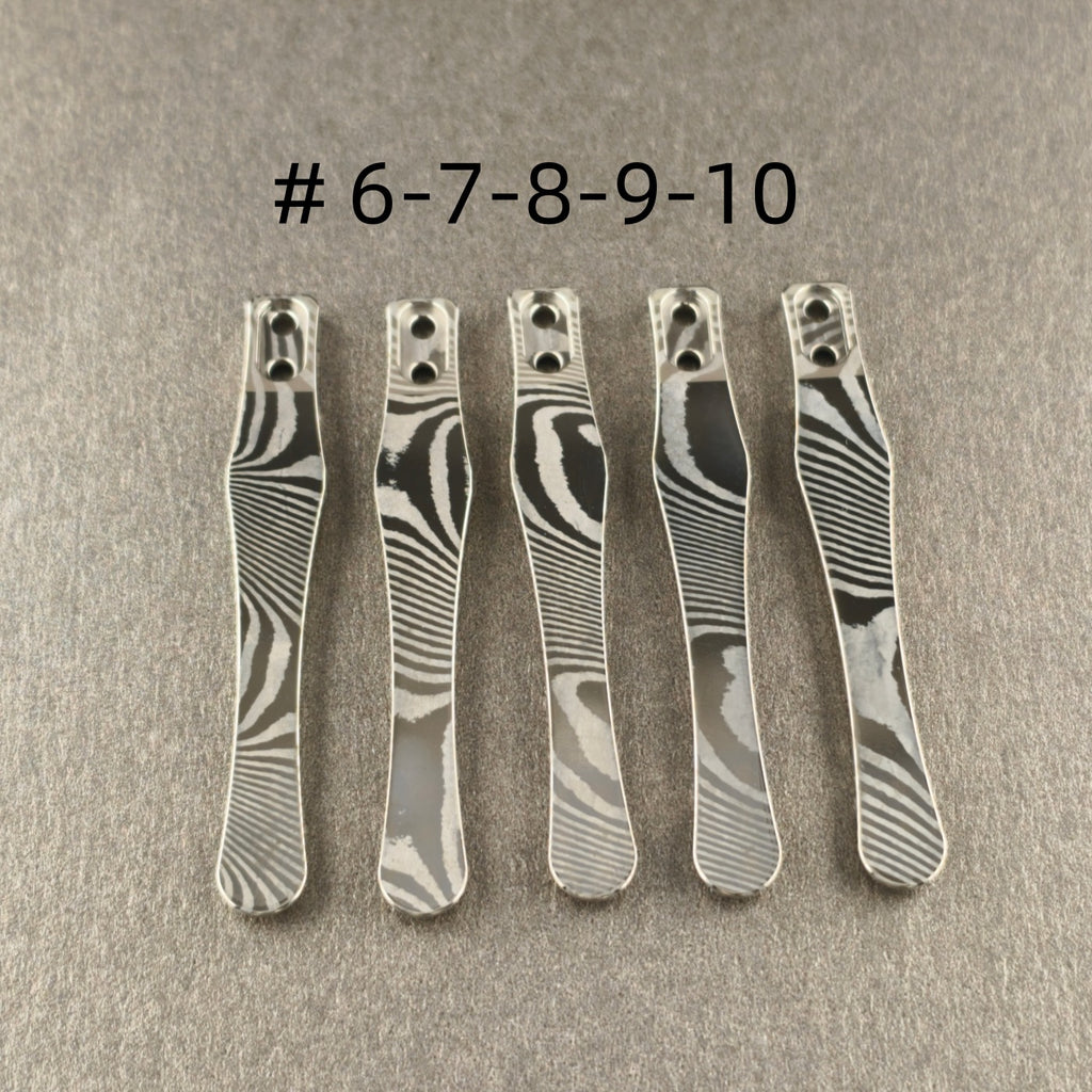 CNC clip for mini or penlight- Damascus