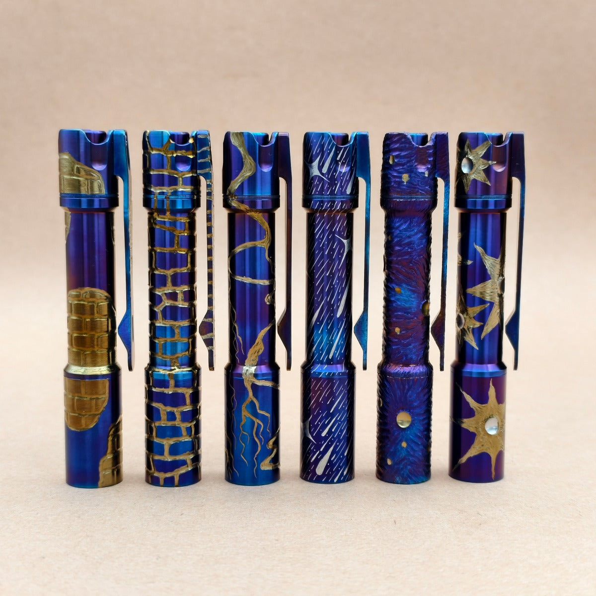 Pineapple mini Ti MK3- hand carved n heat anodized