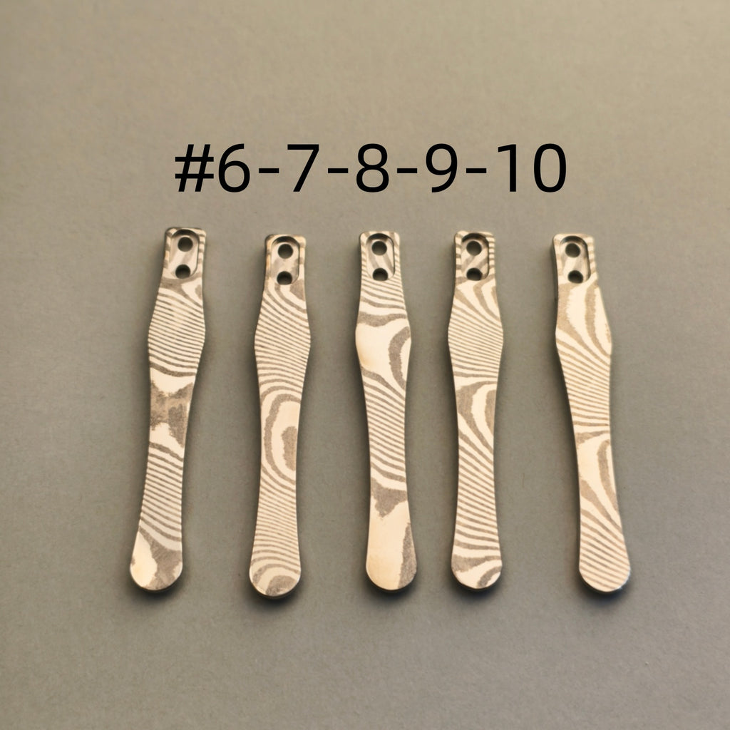CNC clip for mini or penlight- Damascus