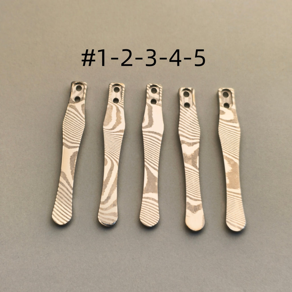 CNC clip for mini or penlight- Damascus