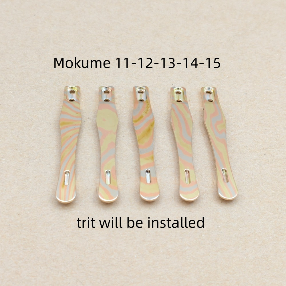 CNC clip for mini or penlight- Mokume